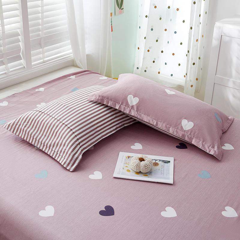 Set of Two 100% Cotton Adult Pillowcases, 48x74cm Standard for Double Bed