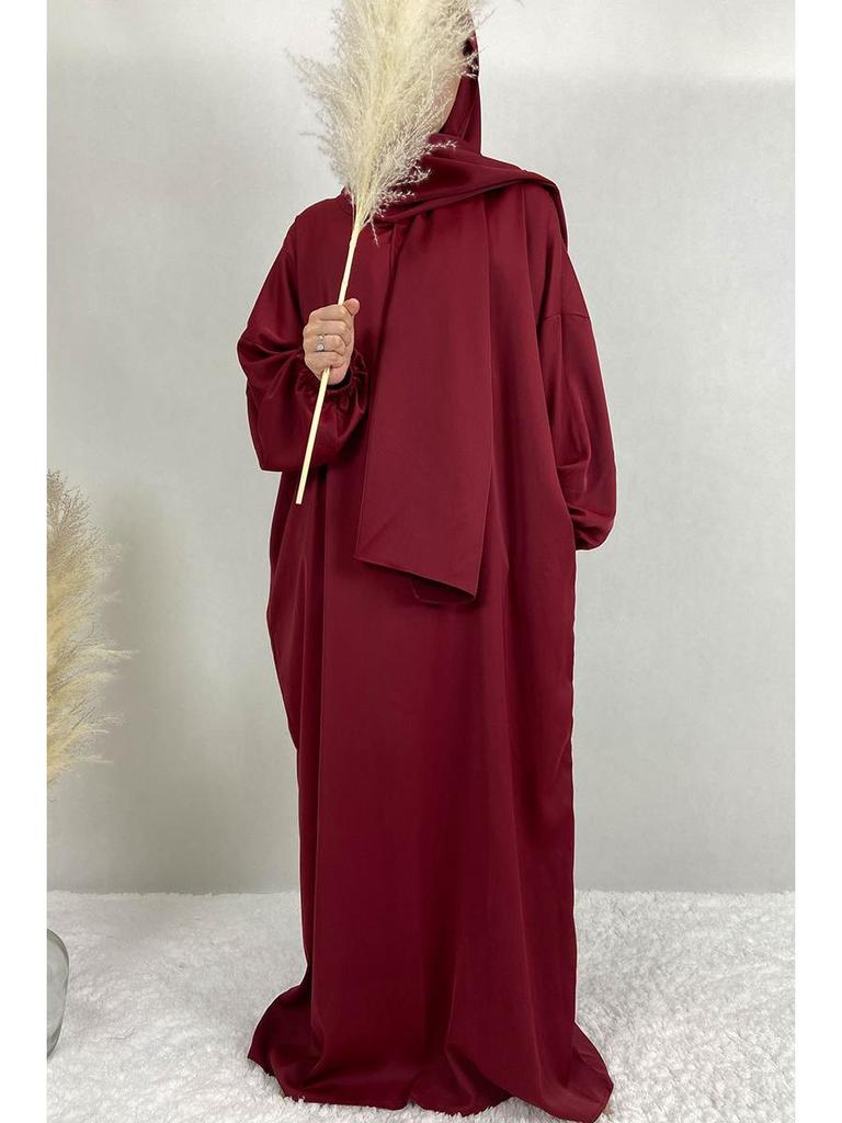 XG2057 Women's Hooded Hijab Long Kaftan Dress - Malaysia, Middle East, Dubai, Turkey