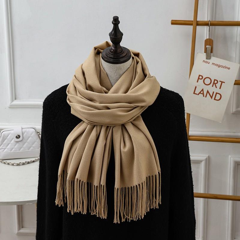 Womens Winter Cotton Scarf Style Long Wrap Shawl In Solid Colors Chinese Red Available 200x70cm