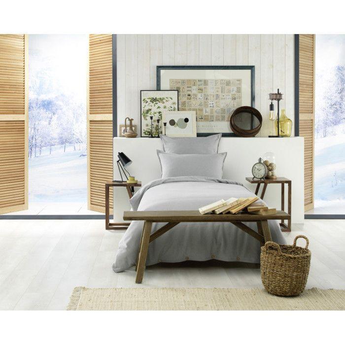 Housse de couette "Candice" toutes dimensions Flanelle de Coton - Candice Brume - Housse de couette 140 x 200 cm