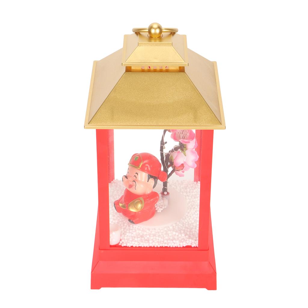 God of Wealth Snow Globe Lantern USB Powered Lighted Musical Snow Globe Lantern Decoration for New