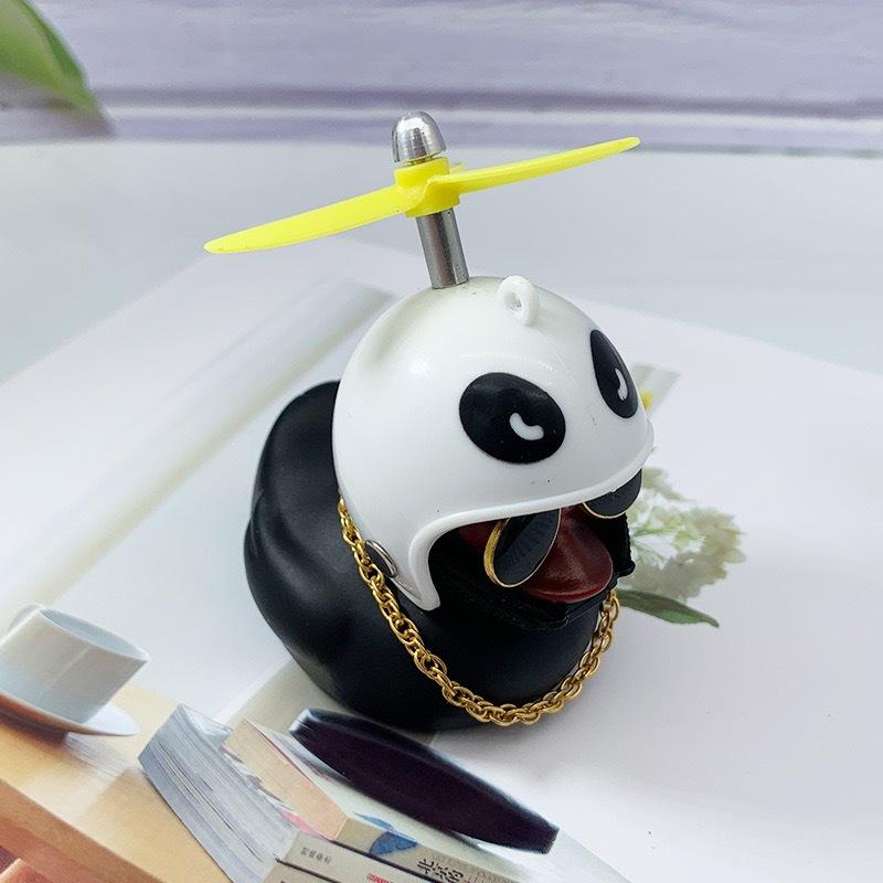 Маленькая желтая утка панда котенок велосипедный колокольчик резиновые милые аксессуары для велосипеда крутые очки воздушный винт украшение для шлема для автомобиля велосипед мотоцикл игрушка