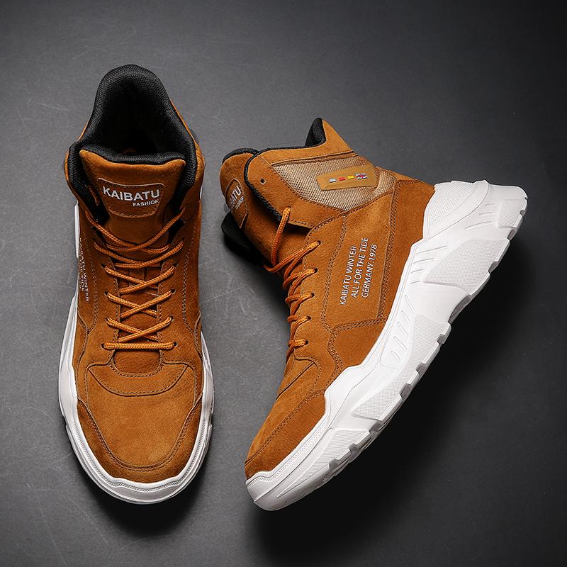 Мужские зимние осенние ботинки, теплая повседневная обувь до щиколотки, высокие кроссовки на массивном каблуке, мужская уличная обувь, легкие мужские туфли на толстой подошве