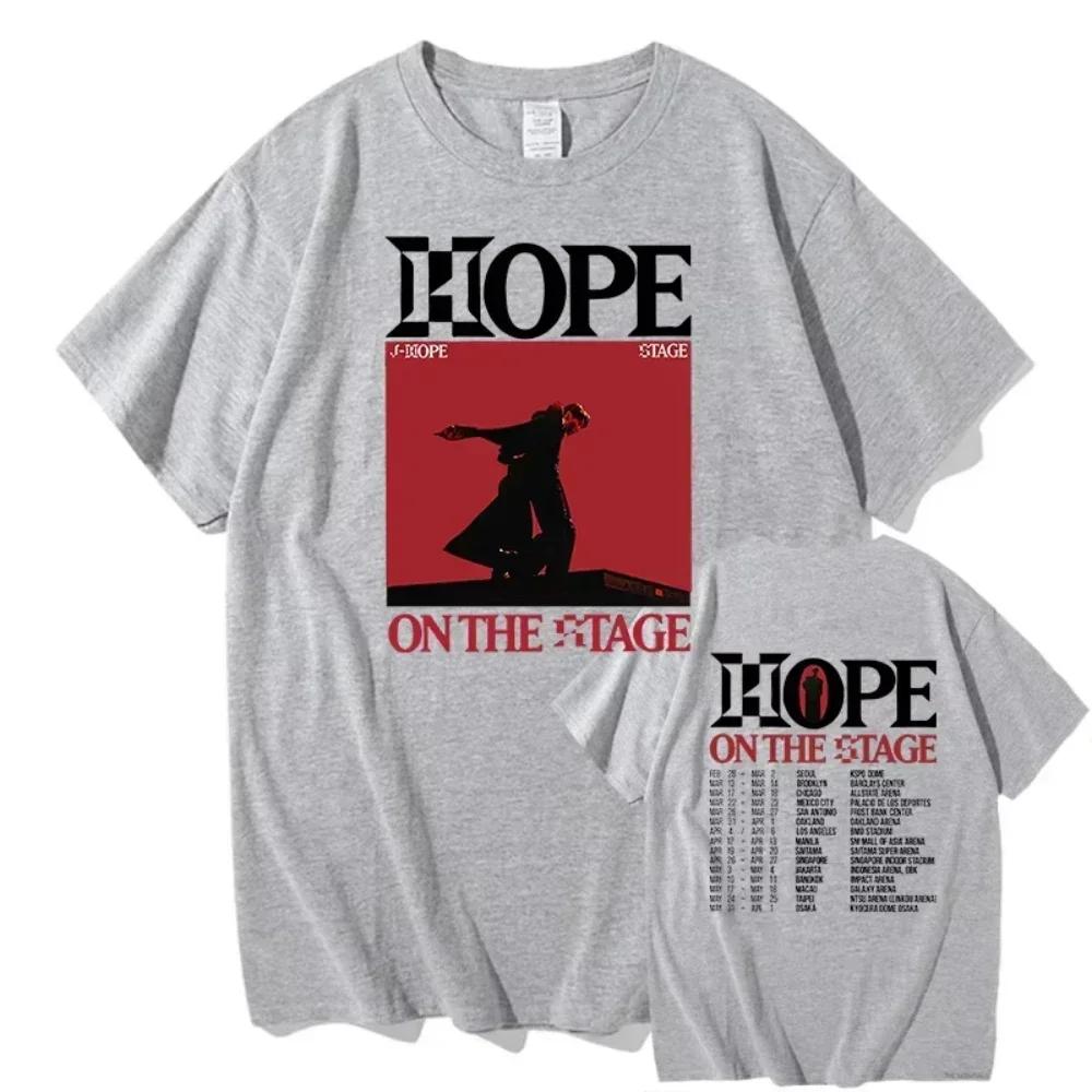 J-Hope Hope on The Stage Tour Футболки Футболки с графическим принтом Мужская Женская Мода Хип-хоп Хлопковая футболка Повседневная футболка с коротким рукавом
