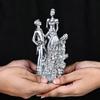 Romantic Couple Silver Finish Love Statue | Stairs Design for Engagement, Wedding Ideal Valentine's Day & Birthday Gift