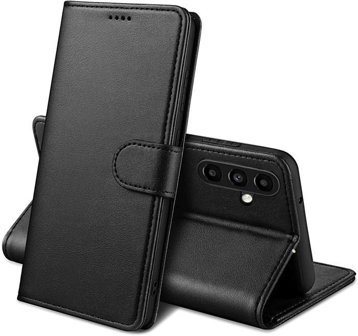 Coque Noir pour Samsung Galaxy A35 5G - Portefeuille Rabat Clapet Aimanté Rangement Cartes Phonillico®