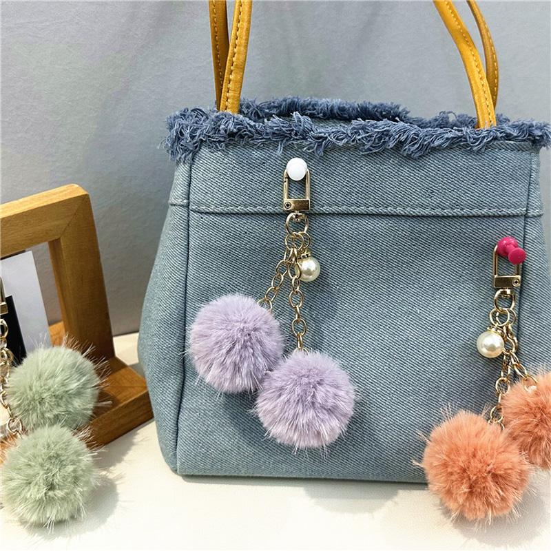 1 шт. Мягкая цепочка, цветной брелок, модная сумка, кулон, креативный брелок в форме шара, плюшевый