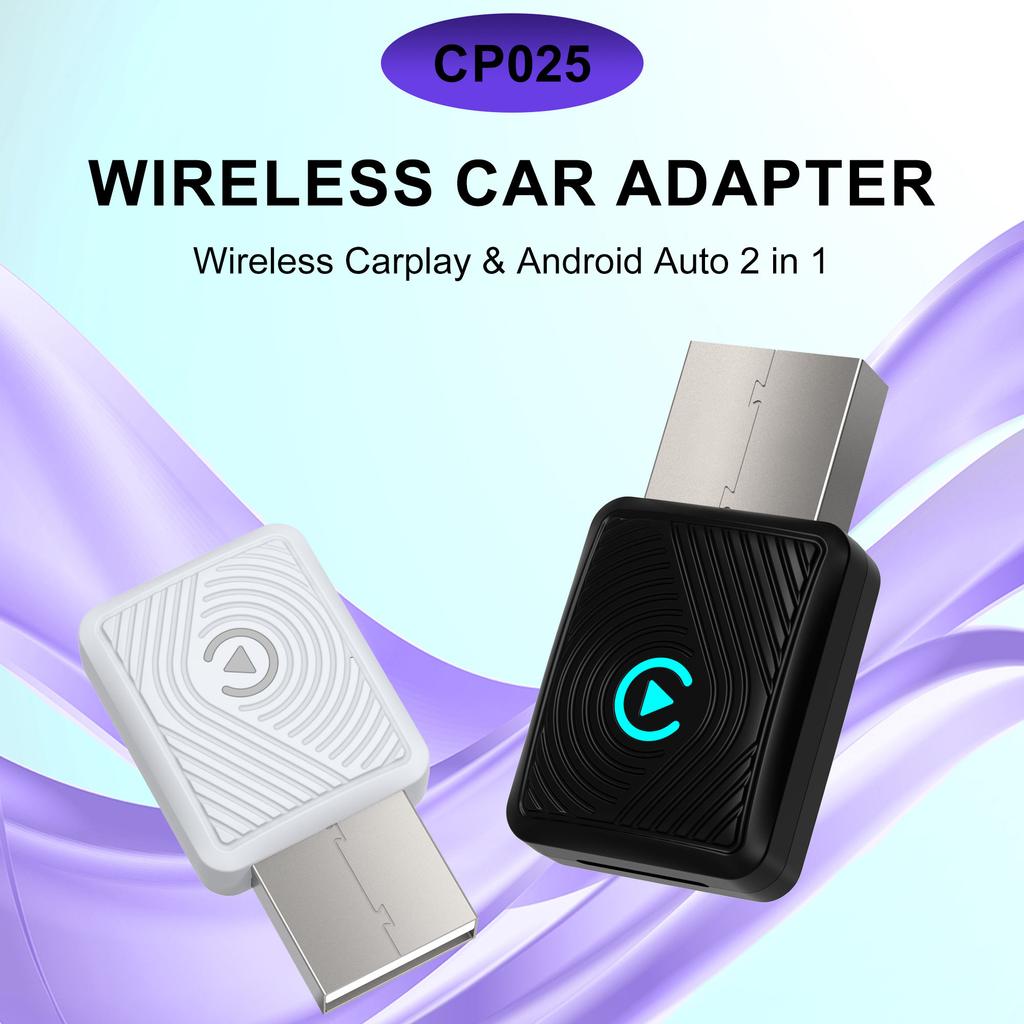 Portable Wireless CarPlay & Android Auto Adapter Buttons Control USB Wireless Easy Connection Plug Play GPS Support 119