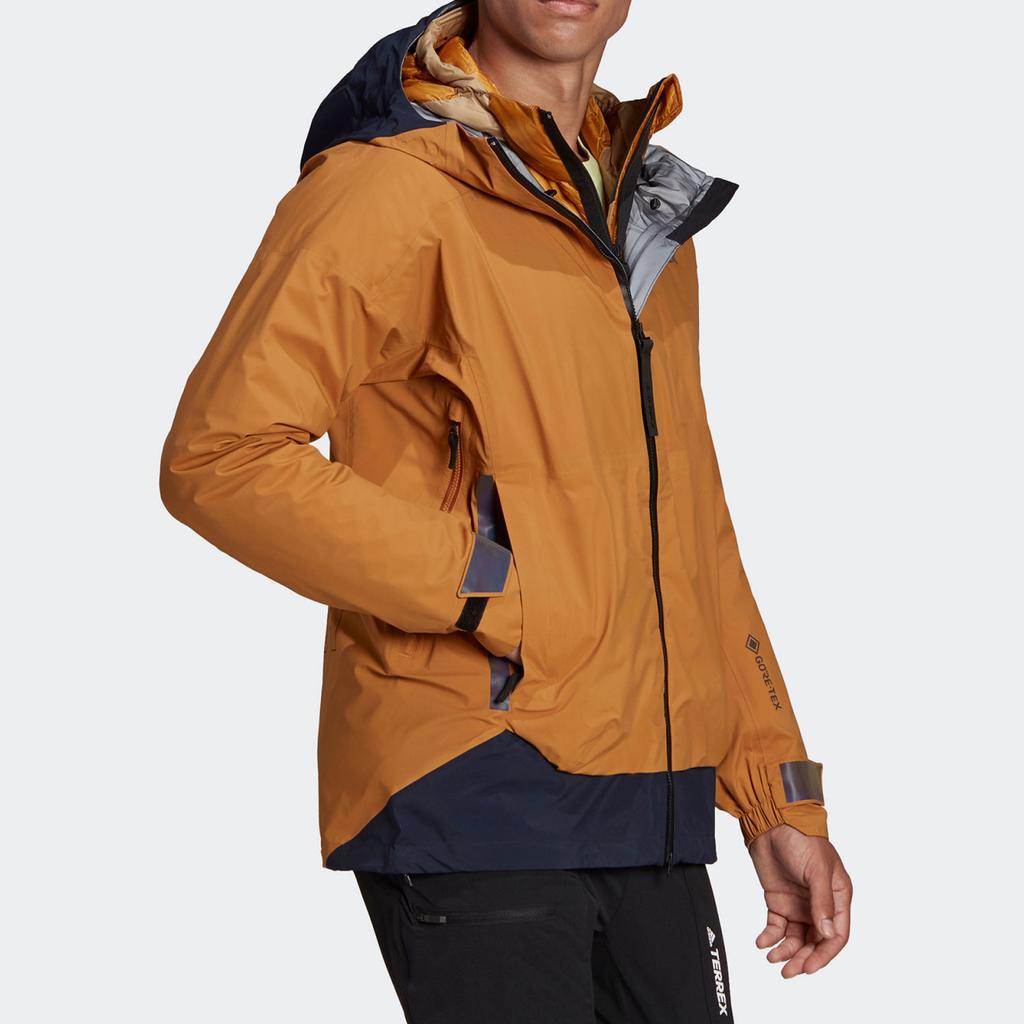 Adidas Waterproof Windproof Breathable Outdoor Sports Hooded Jacket Men Jackets Wheat-Brown GU0947