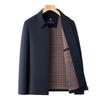 Мужская однотонная куртка с лацканами - Деловой повседневный executive coat для среднего возраста