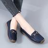 35-44 Spring/Autumn Female Leather Flat Flat Shoe Nurse Shoes Shoes Retro Navy Blue Loafers for Women
