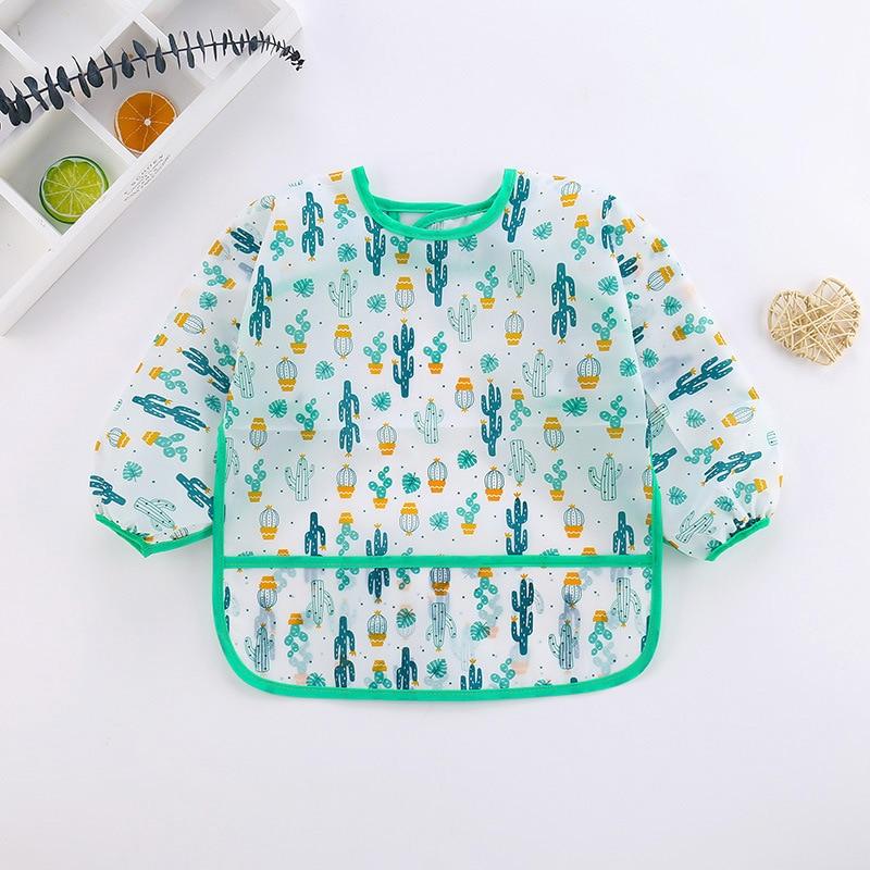 Baby Bibs New Cute Children Baby Stuff Toddler Waterproof Long Sleeve Art Smock Feeding Bib Apron