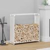 Firewood Rack White 90x28x90 cm Cold Rolled Steel