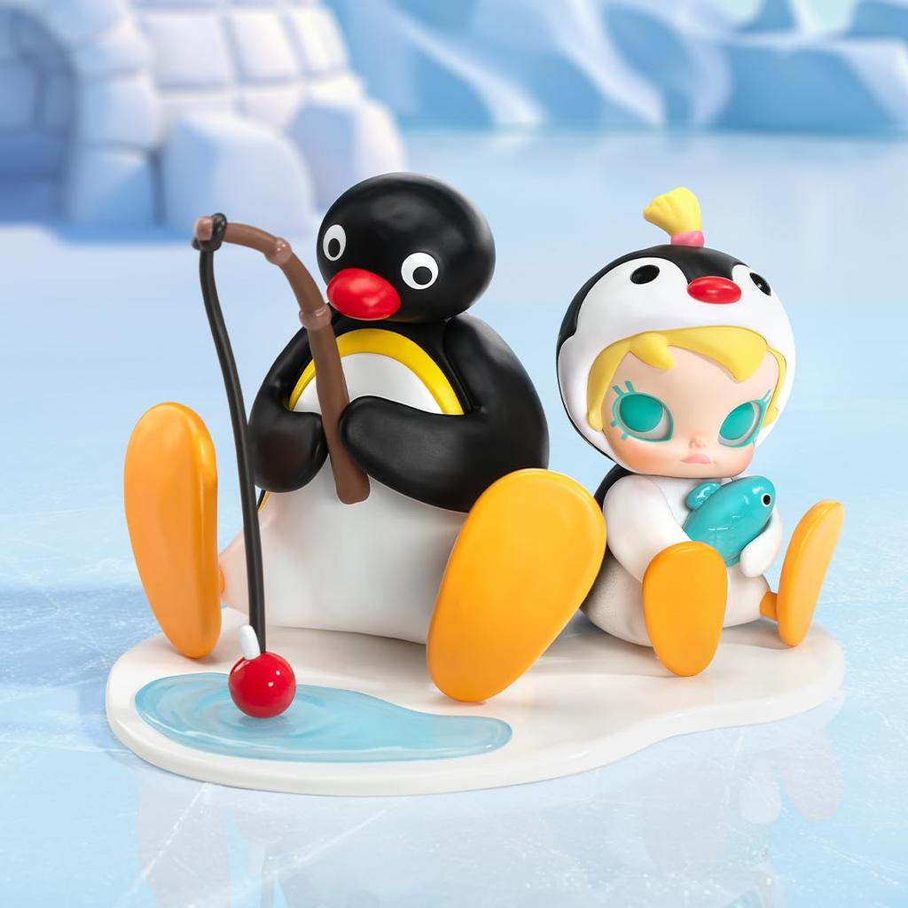 POP MART Baby Molly PINGU Fishing Time Pop Mart Gacha Gacha Blind Box Figure Пластиковая модель Премиум-игрушка ПВХ Мягкий винил Оригинальный персонаж День рождения