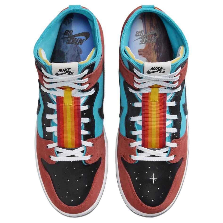 Diorr Greenwood x Nike Dunk High SB Navajo Arts Унисекс Кроссовки Разноцветные Бирюзово-синие Черные FQ1775-400