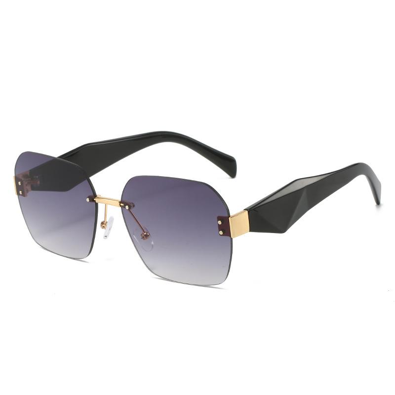 New rimless glasses, popular PC personality water chestnut legs in Europe and America, fashionable and simple square sunglasses