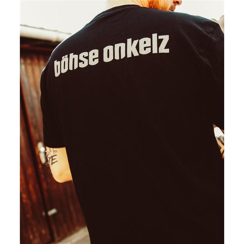 Свободная хлопковая футболка в стиле хэви-метал Böhse Onkelz с надписью 'Ach, sie suchen Streit?'' Графический
