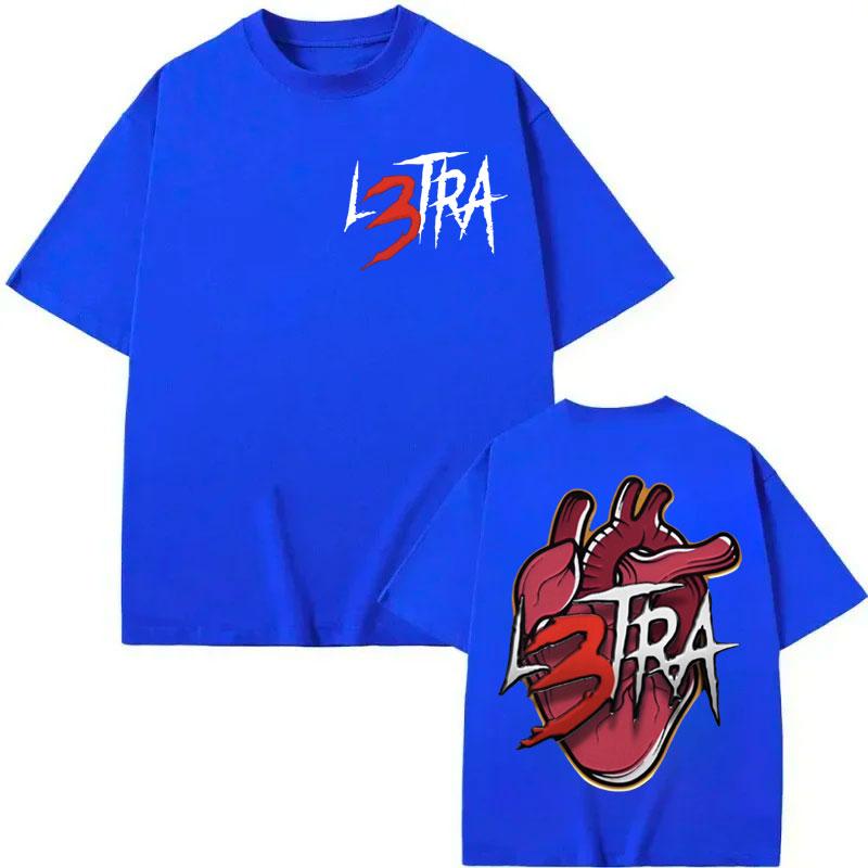 Hot Sale Rapper Luar La L Merch T Shirt Music Album L3TRA Double Sided Print Tshirt Men Women Clothing Fashion Hip Hop Tshirts