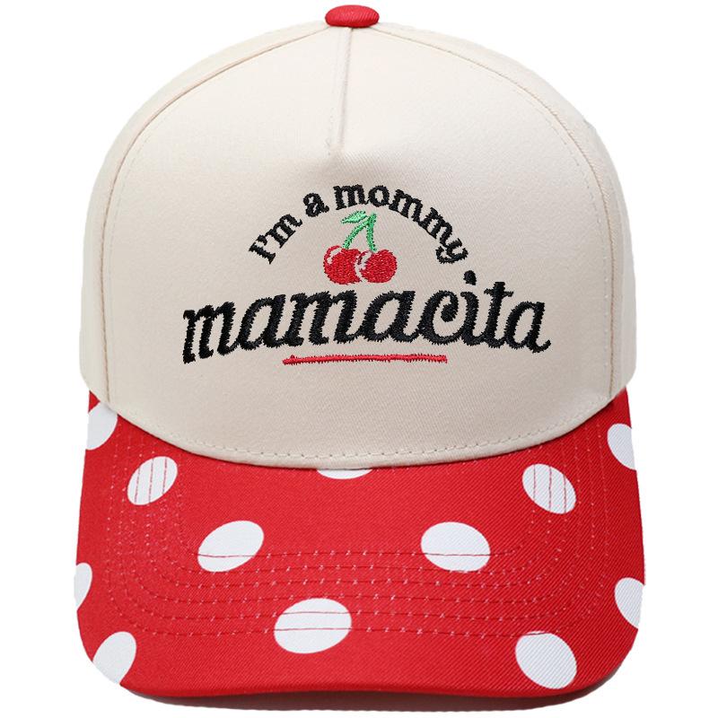 I'm a mommy mamacita cherry embroidery truck driver baseball cap, color-blocked fun unisex sun hat