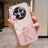 Для Realme 12 12X 5G Буквы Розовые Цветы Модный Чехол для Телефона Мягкий Силикон Fundas Для Realme 12 X Realme12 Прозрачный Coque