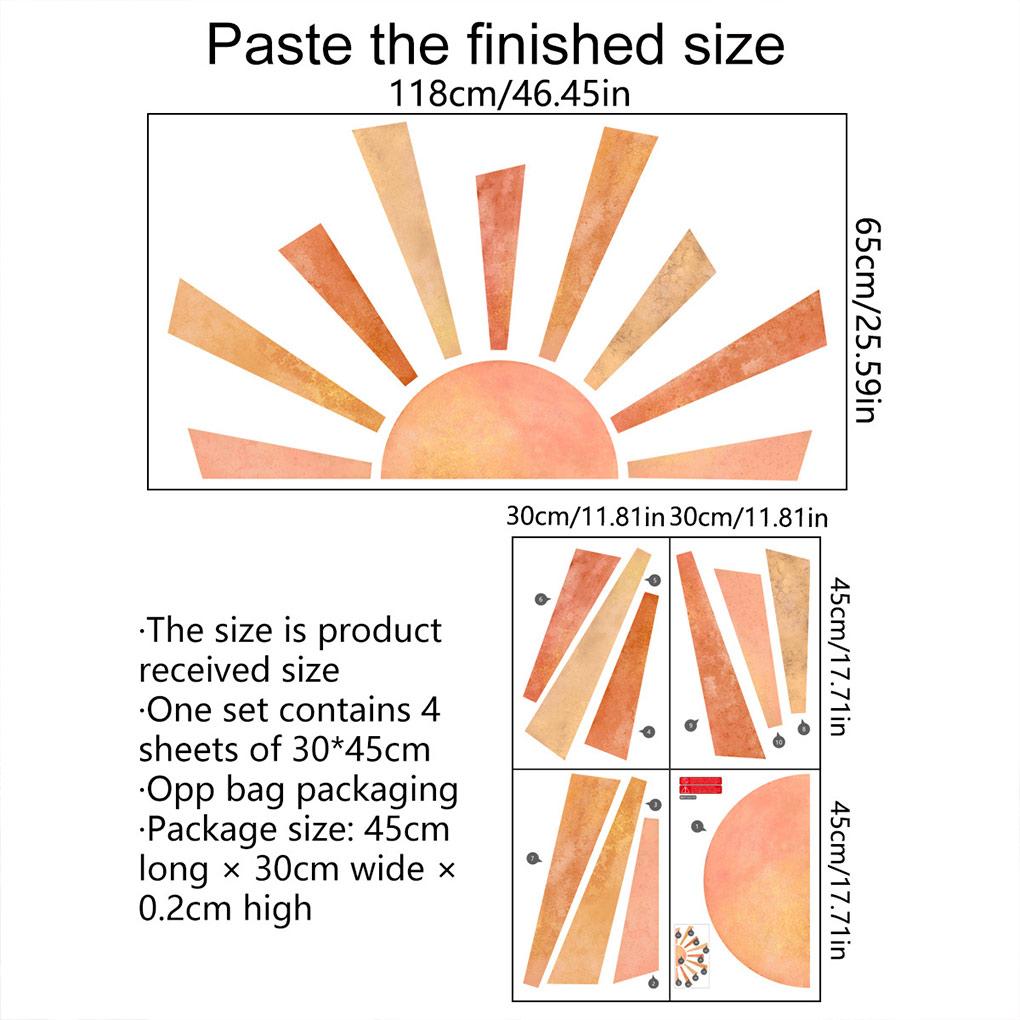 Наклейка на стену «Солнце», фоновое украшение, изысканные декоры из лент, интересная самоклеящаяся наклейка, декор детской комнаты