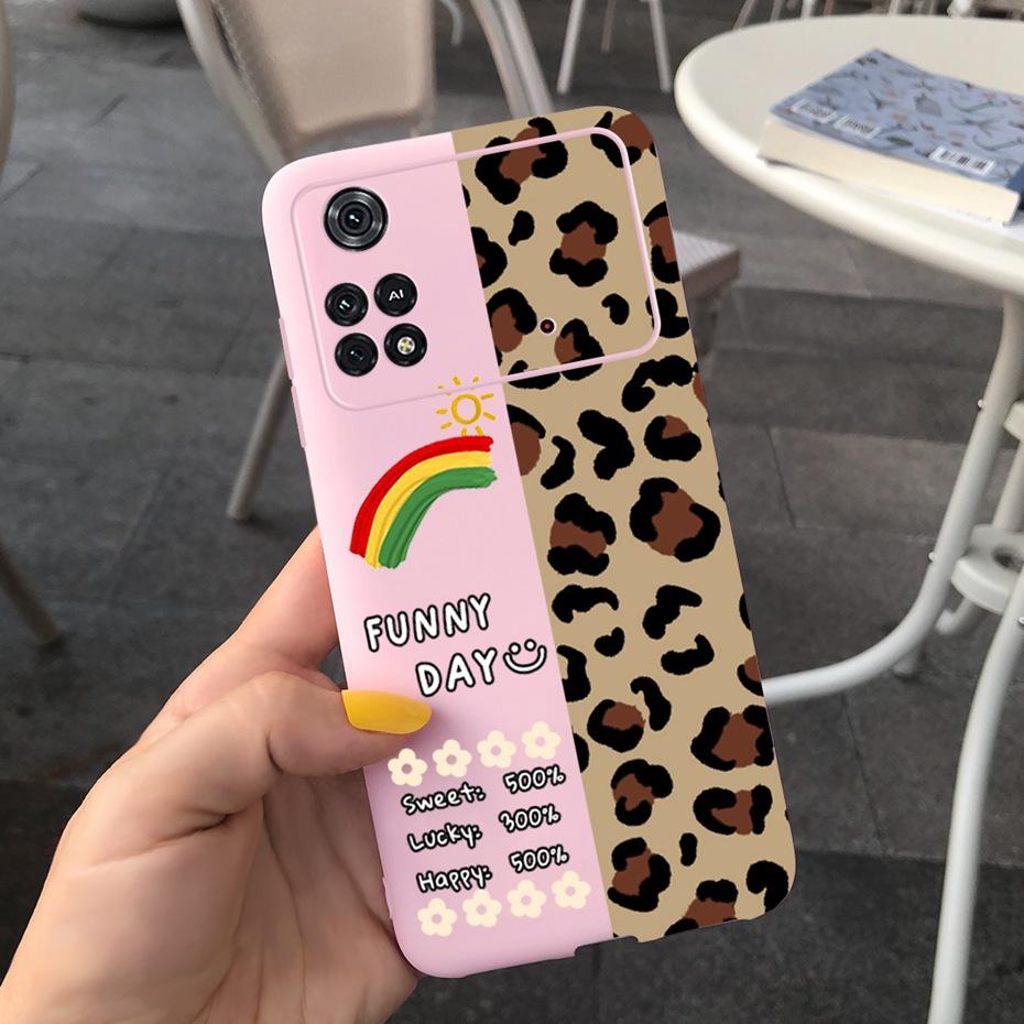 Чехол для Xiaomi Poco M4 Pro Милый узор Конфетный цвет Чехол для телефона Для Poco M 4 M4 Pro 5G 4G PocoM4 Мягкий силикон ТПУ Задняя крышка
