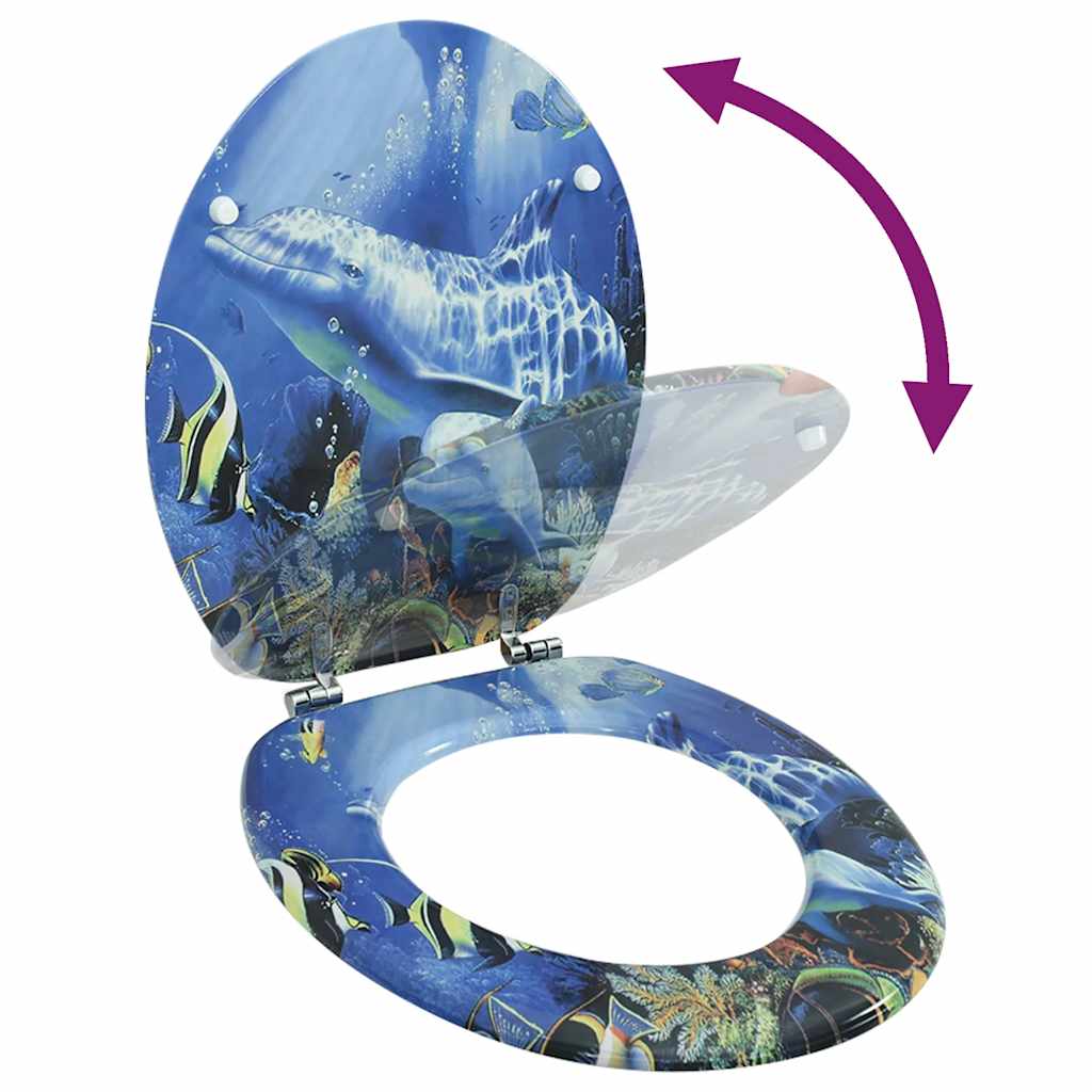 Toilet Seat with MDF Lid Dolphin Design