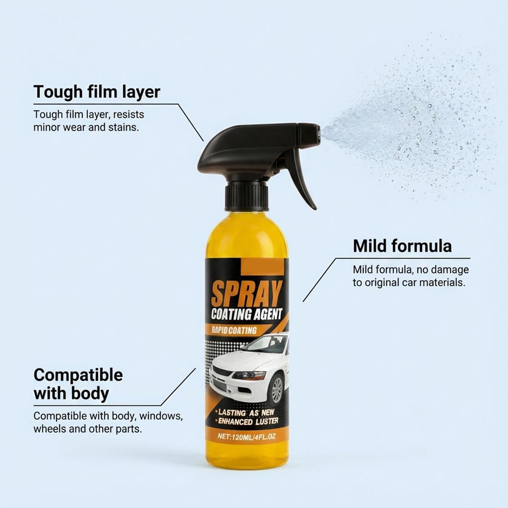 Car Coating Spray , Car Exterior Coating Refurbishment, Maintenance, Cleaning, Stain Removal, Removal, and Brightening , 120ml