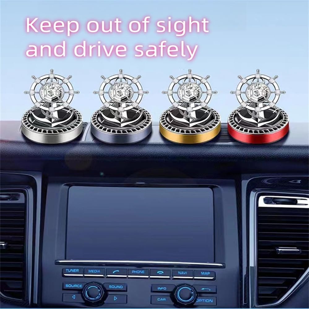 1 Автомобильный ароматизатор воздуха на солнечной энергии, вращающийся, для рулевого управления, автомобильный освежитель воздуха, подходит для автомобилей, может