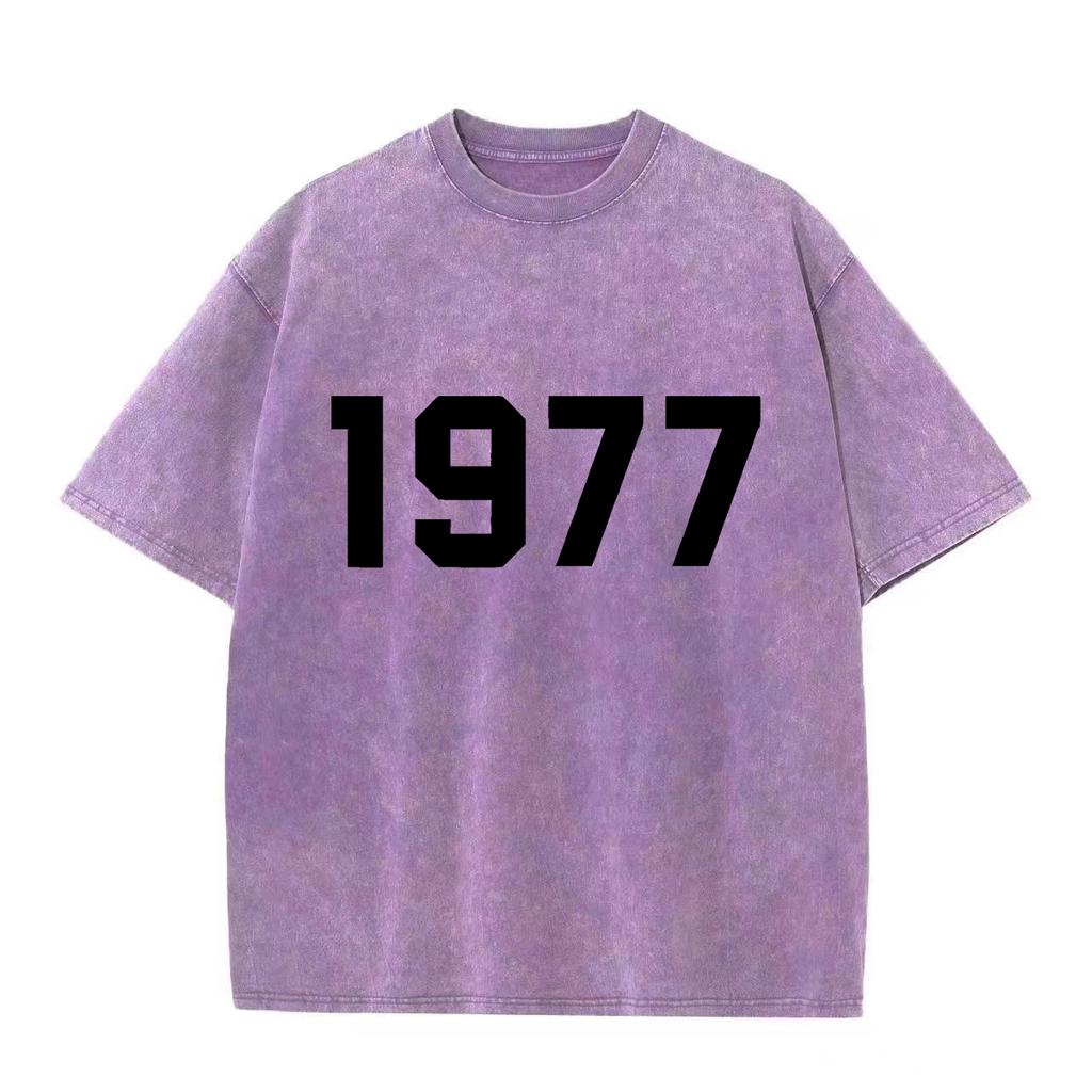 Ретро стираная винтажная футболка 1977 года Футболка 1977 года Женская модная повседневная толстовка-пуловер Женская футболка 1977 года