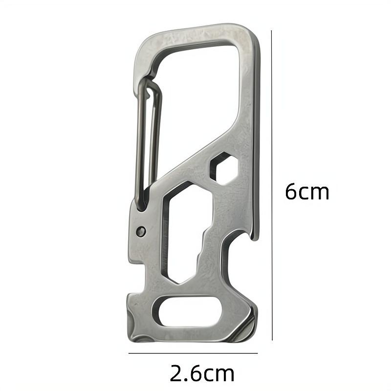 Stainless Steel Multifunctional Keychain Bottle Opener Pendant Car & Backpack Buckle Keyring