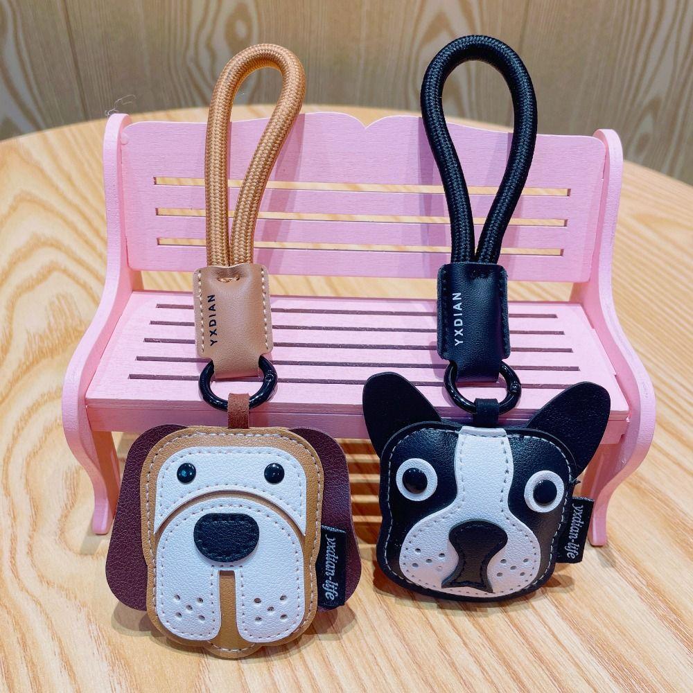 Creative Dogfighting Keychain Soft Leather Dogfighting Bag Pendant  Birthday Gift