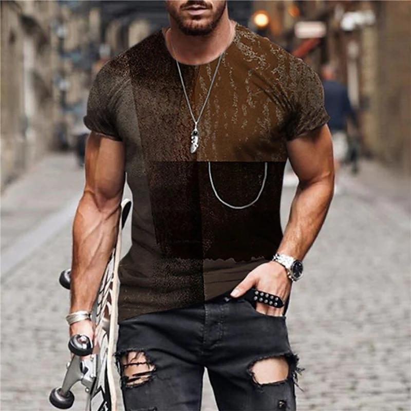 Летняя мужская футболка с племенным принтом, винтажные топы с круглым вырезом, праздничная рубашка Harajuku с коротким рукавом, повседневная мужская одежда больших размеров