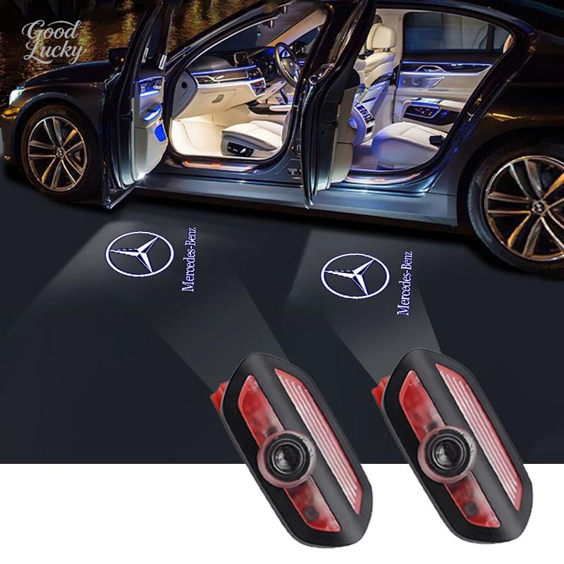 2Pcs Car LED Door HD Laser Projector Lights For Mercedes Benz W212 W205 AMG ML W166 W176 W177 W213 W246 GLB GLC GLA GLE1 GLS