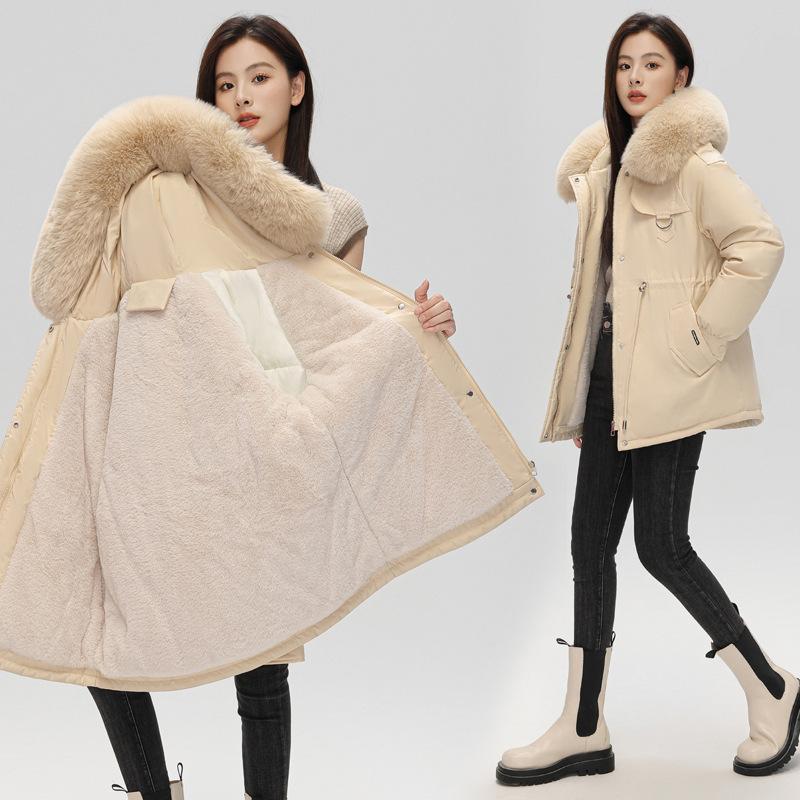 Inner Lining with Plush and Thickened Style To Overcome Cotton Jacket Women's Winter Wear Large Fur Collar New Cotton Jacket