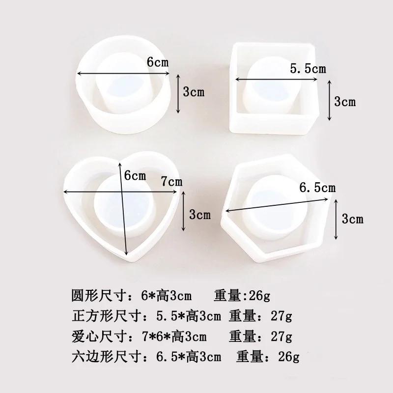 4 Pieces/set of Diy Crystal Epoxy Resin Mold Hexagonal Round Storage Box Table Top Table Towel Buckle Silicone Mold