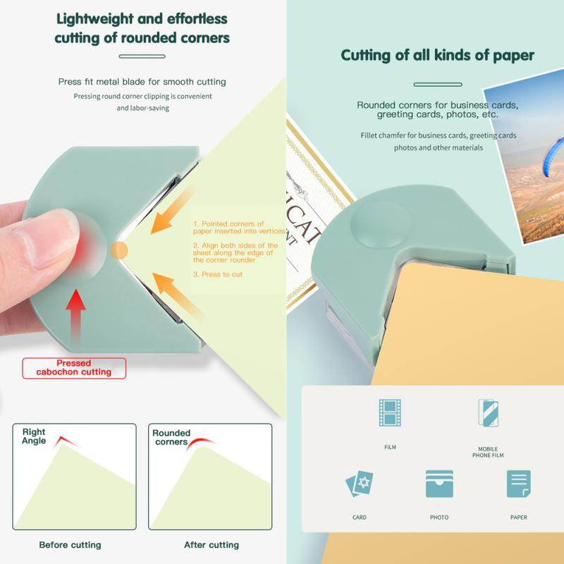 Резак для карточек с закругленными штампами, угловой резак, круглый дырокол для бумаги, триммер, инструмент