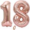 Number 18 Balloon - Manager - 100cm - Rose Gold - Ideal for Birthday - Helium Included
