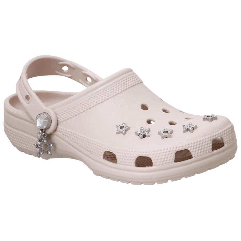 Crocs EVA Классические Модные Клоги с Декором Повседневная Мода Трендовые Женские Клоги Бежевые 214138-2PL