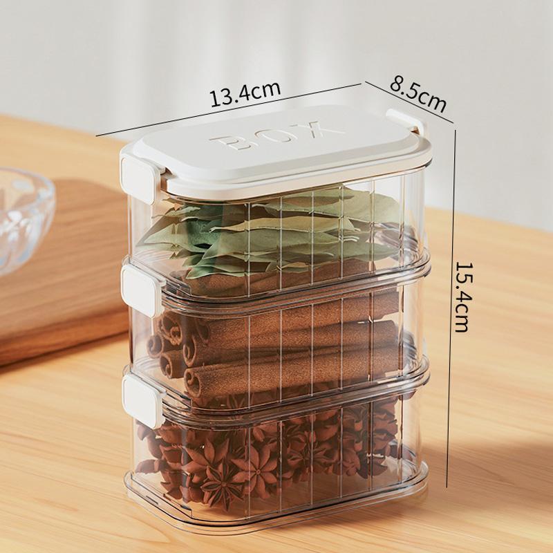 1/3/5pcs Spice Storage Box PP Food-grade Material Spice Preservation Box Cabinet Organizer Clear Fruit Spice Sealed Container