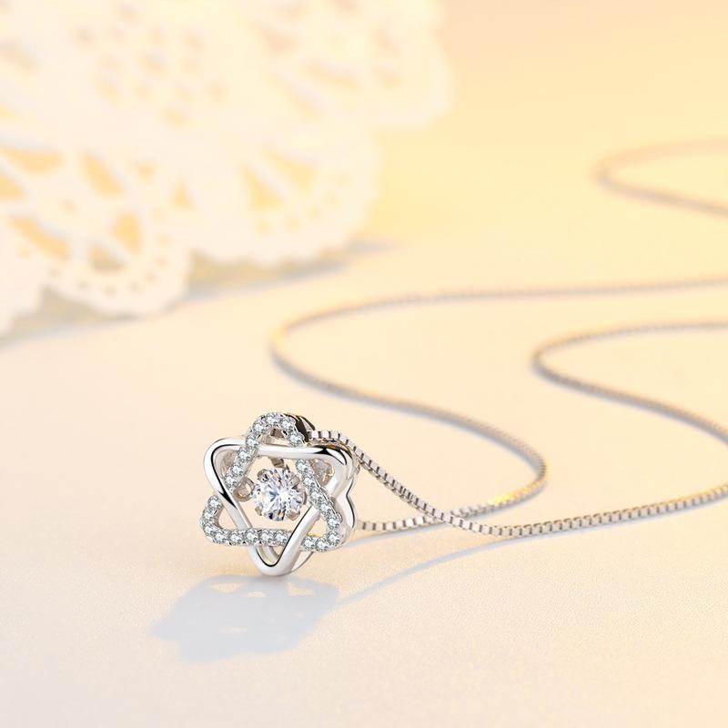 Умное ожерелье с подвеской в виде гексаграммы, корейская версия, модное простое бриллиантовое бьющееся сердце, нишевый дизайн, смысл