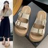 New Platform Shoes One-word Slippers Women's Outer Wear Summer Skirt Casual Beach Cool Slippers