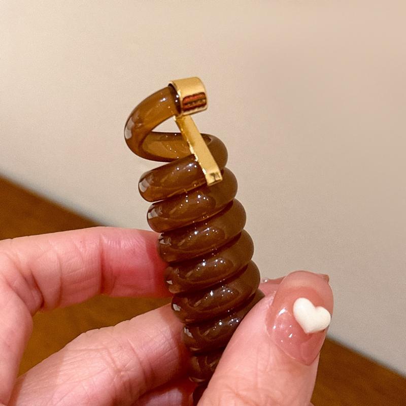 Эластичные резинки для волос для женщин и девочек, однотонные резинки для волос, спиральная катушка, резинка, хвостики, веревка для головы, аксессуары для волос