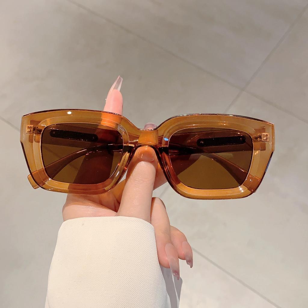 Винтажные квадратные солнцезащитные очки женские Новинка Стильные цветные линзы Трендовый модный бренд Корейский стиль Солнцезащитные очки
