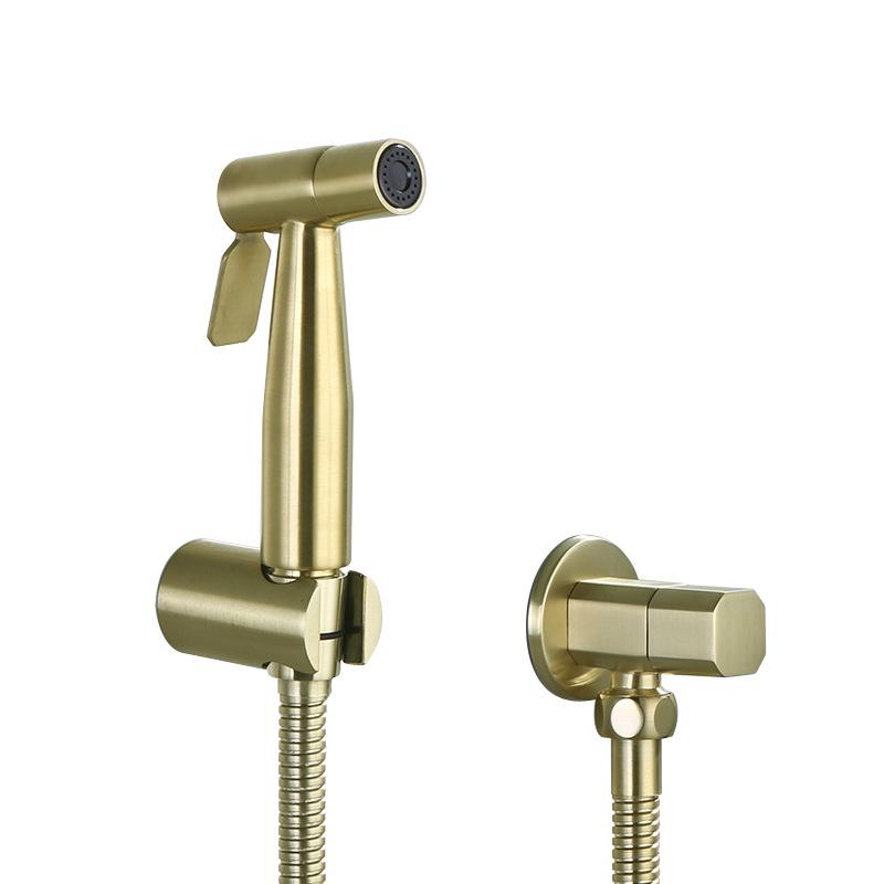 Матовое золото Бидетный смеситель Туалетный распылитель Душ Гигиенический душ Ручной бидетный распылитель Душевой набор Смеситель для холодной воды