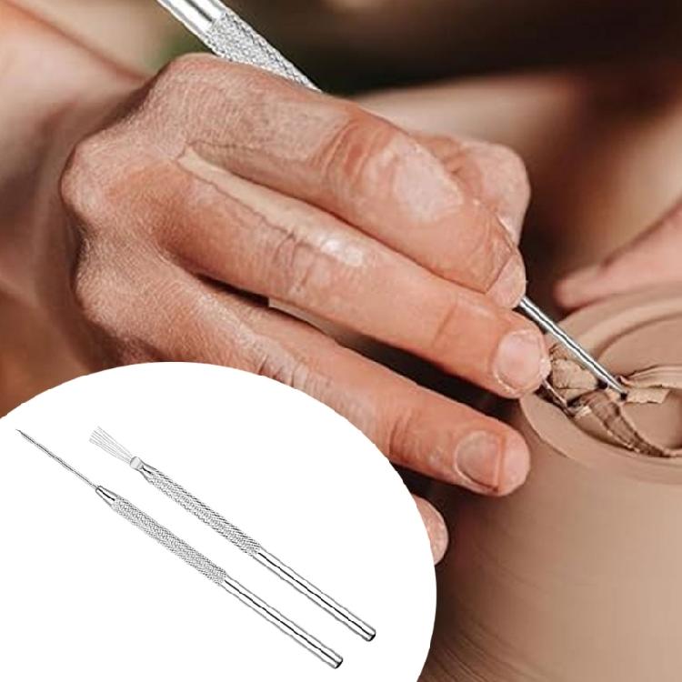 Clay Needle and Pottery Feather Wire Texture Tools for Ceramics Claywork Sculpture Detail Texturing and Modeling