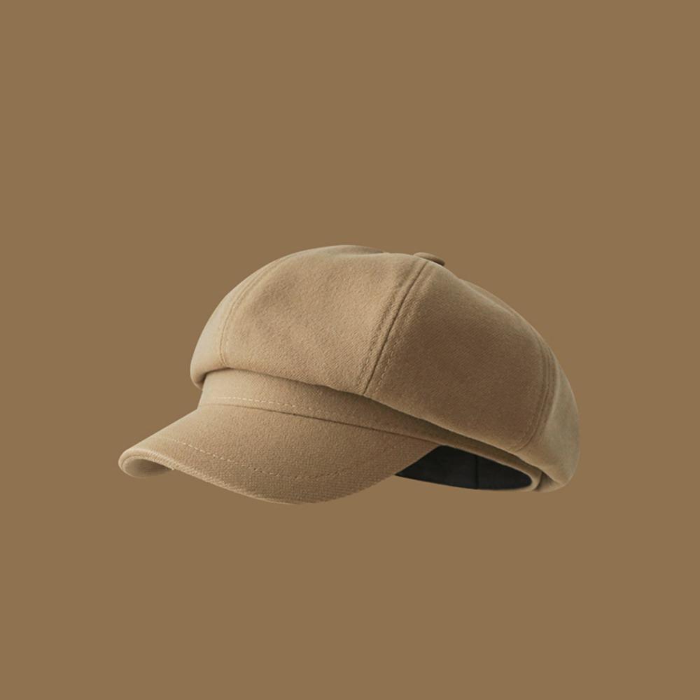 Solid Color Beret Cap Corduroy Octagonal Cap Fashion Painter Peaked Hat Autumn Winter