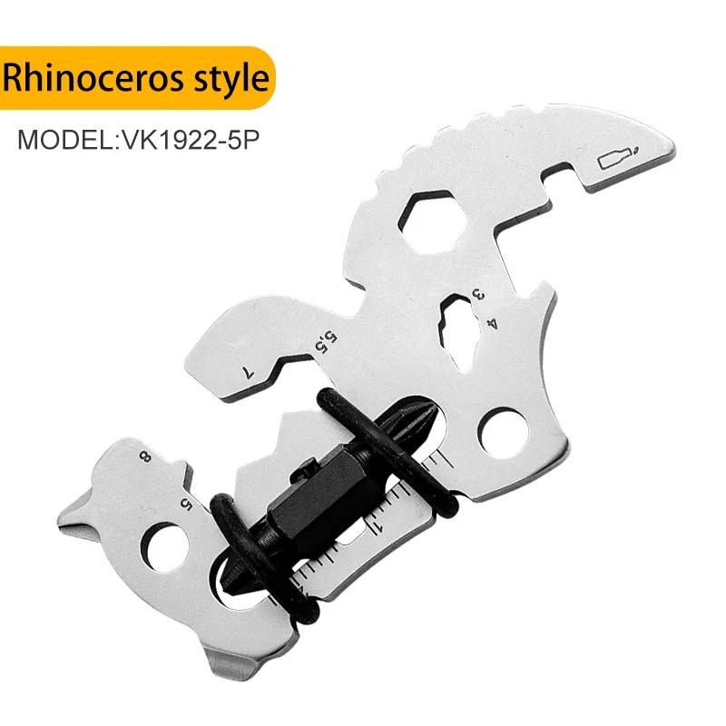 Многофункциональный инструмент EDC в стиле носорога, бутылка, мини-брелок для ключей, отвертка, аксессуары для ремонта на открытом воздухе, открывалка, ручные инструменты