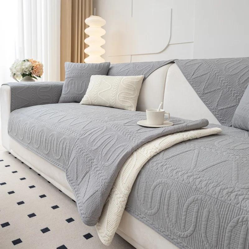 Подушка для дивана, хлопковая скандинавская простая нескользящая универсальная хлопковая подушка, современный зимний чехол для дивана, тканевое полотенце