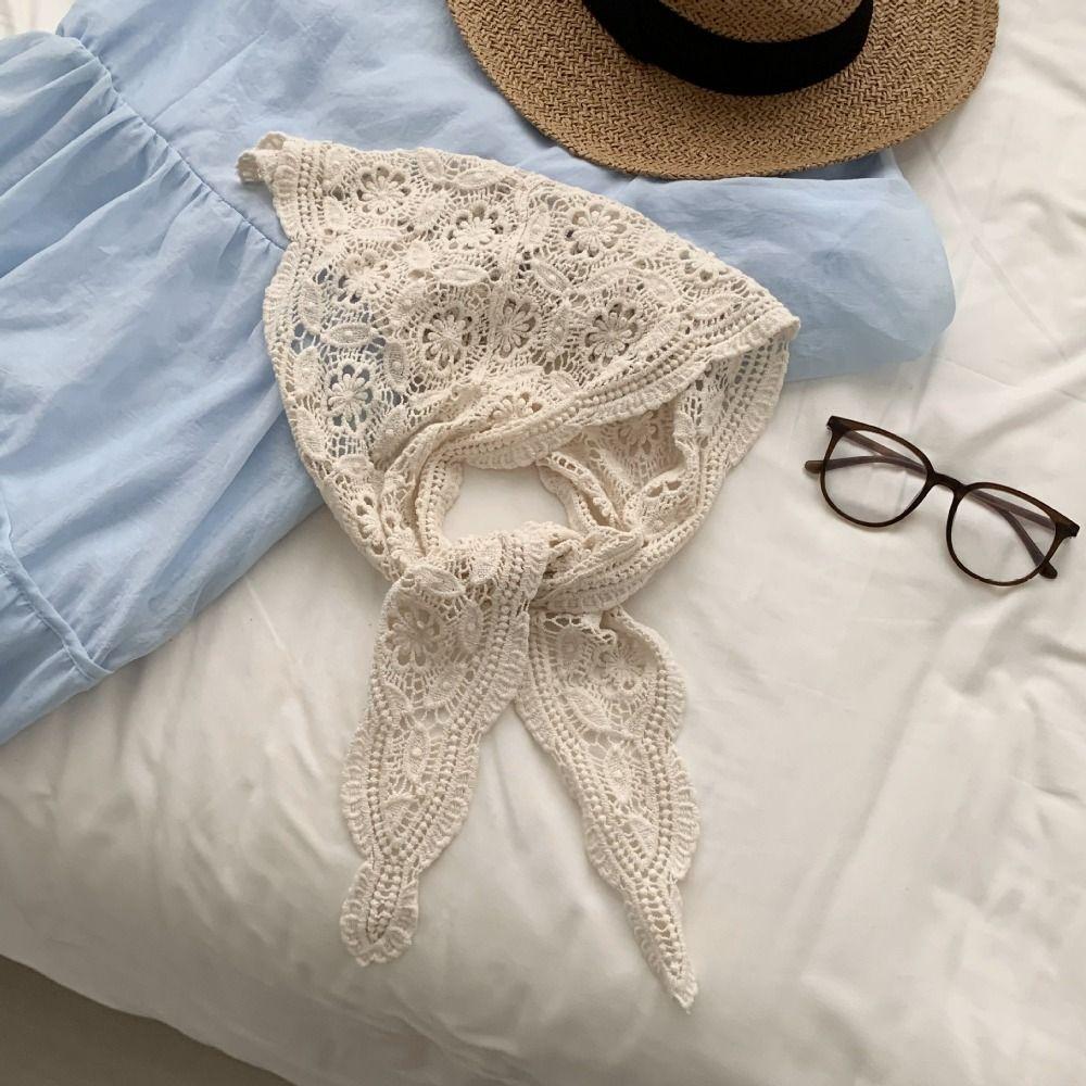 White Lace Triangle Scarf Cape Hip Scarf Elegant Lace Shawl Women